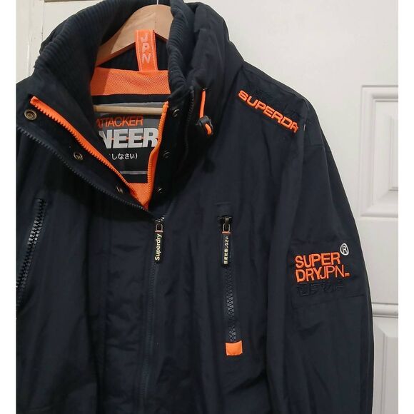 Superdry mens xl tough strong windbreaker nylon jacket navy blue - Picture 5 of 8